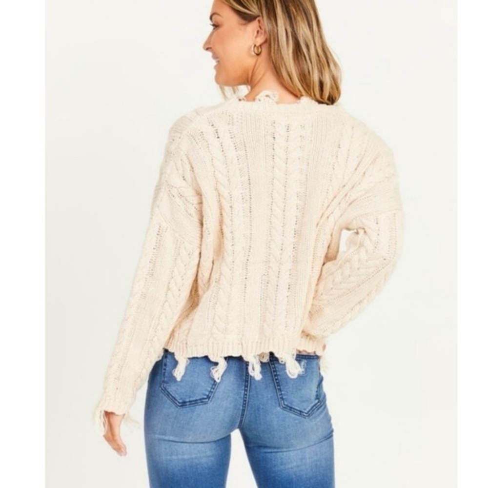 Altar'd State Cream Cable Knit Sweater - Picture 2 of 12